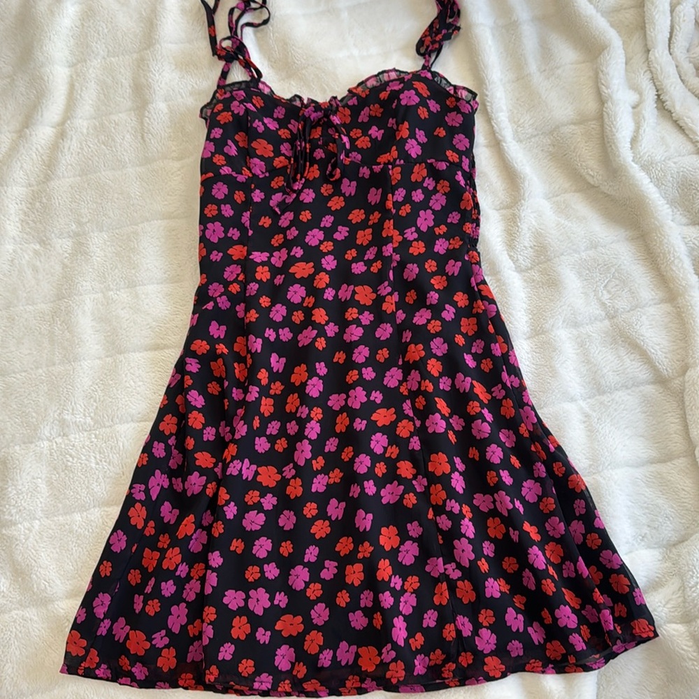 Brand new flirty floral mini dress
